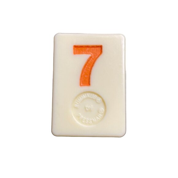 Pressman Rummikub Orange 7 Tile Original Replacement Game Piece Smooth Back u - Picture 1 of 2